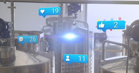Social Media Engagement Over Modern Factory Setup