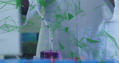 Innovative Scientist Conducting Research with Digital Visualization