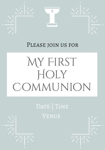 Elegant First Holy Communion Invitation Template - Download Free Stock Templates Pikwizard.com