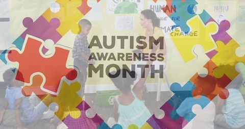 autism awareness month celebration with diverse classroom - Download Free Stock Images Pikwizard.com