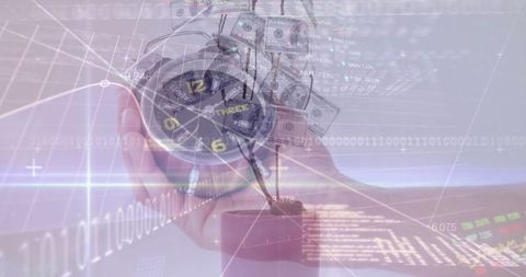 Conceptual Finance Growth with Clock and Currency - Download Free Stock Images Pikwizard.com