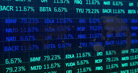 Financial Data Streams Globally Across Digital Screen