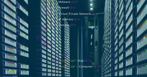 Data Processing Code Overlay Server Room Modern Technology - Download Free Stock Images Pikwizard.com