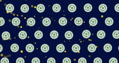 recycling circles and colorful dots on blue background - Download Free Stock Images Pikwizard.com