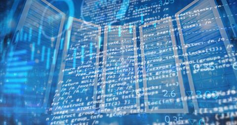 Digital Data Flow and Server Infrastructure in Virtual Space - Download Free Stock Images Pikwizard.com