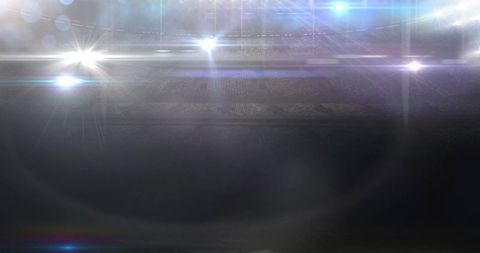 Illuminated Soccer Stadium with Spectacular Lens Flare