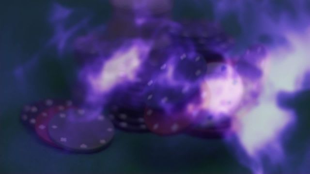 This dynamic animation depicts swirling, glowing purple smoke enveloping casino chips, creating a blend of mystique and digital sophistication. Ideal for use in media related to gambling, casinos, or online gaming platforms. Also suitable for content illustrating concepts of finance, data processing, or technology-enhanced experiences.