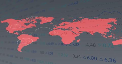 Global Financial Data Flows Over World Map Background - Download Free Stock Images Pikwizard.com