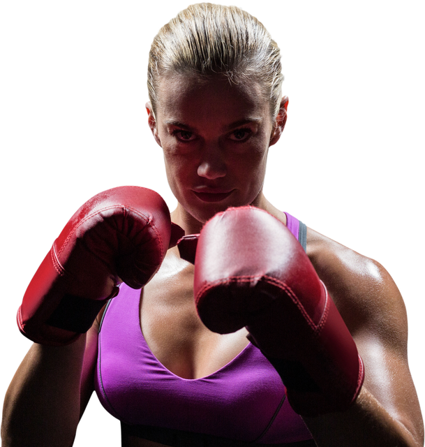 Strong Female Boxer Facing Opponent Isolated on Transparent Background - Download Free Stock Videos Pikwizard.com