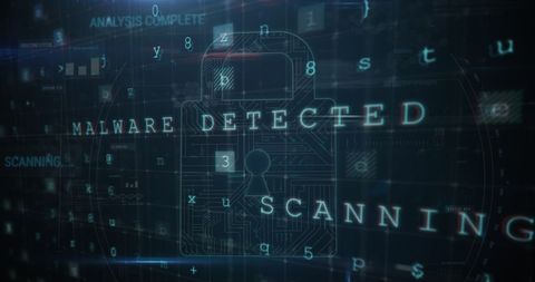 Futuristic Digital Interface with Malware Detected Alert - Download Free Stock Images Pikwizard.com