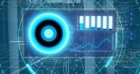 Abstract Data Processing HUD Overlay in Tech Environment