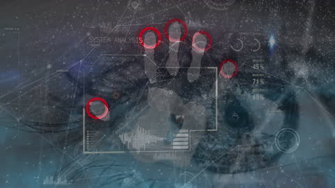 Digital Interface Handprint Analysis with Data Overlay