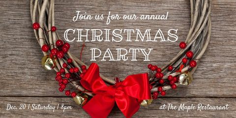 Festive Christmas Party Invitation Wreath Background