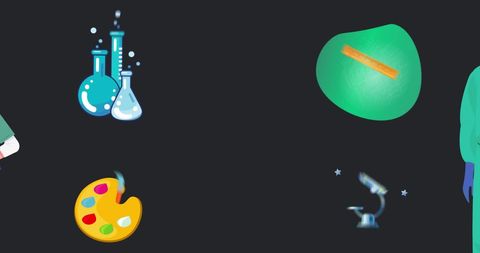 Creative Education Digital Interface with School Icons