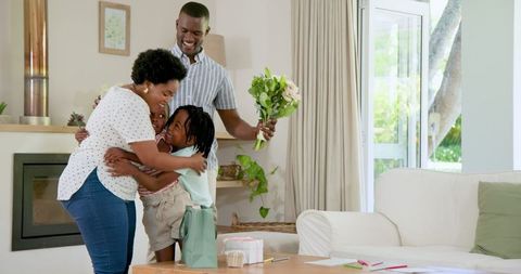 Happy African American Family Enjoying Quality Time at Home