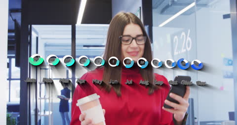 Businesswoman Visualizing Data with Augmented Interface