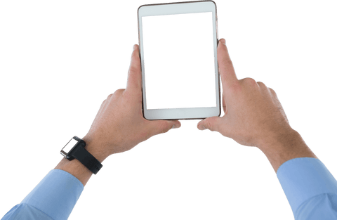 Transparent Tablet in Businessman Hands on White Background - Download Free Stock Videos Pikwizard.com