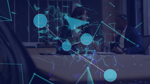 Abstract Data Network Connections With Diverse Business Team