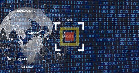 Globe and Binary Code Representing Data and Technology - Download Free Stock Images Pikwizard.com