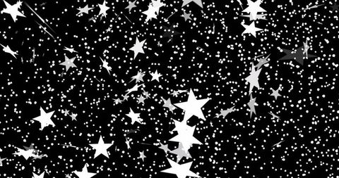 Galactic white stars scattering on black background