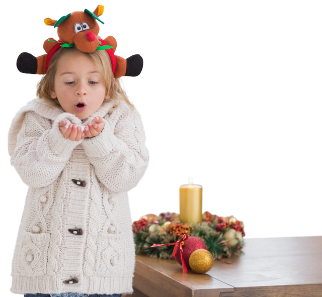 Young Girl Blowing Christmas Snowflakes on Transparent Background - Download Free Stock Videos Pikwizard.com