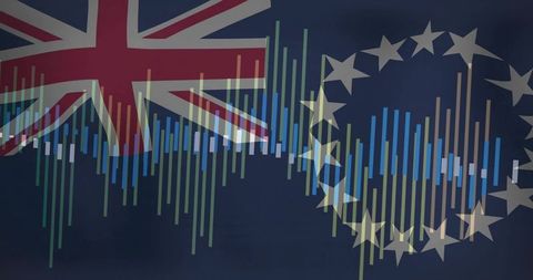 Union Jack and EU Data Visualization Digital Concept