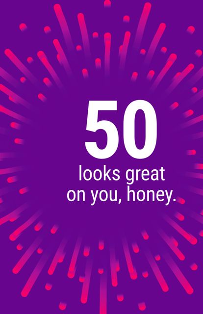 Colorful Burst Celebrating 50th Birthday with Compliment - Download Free Stock Templates Pikwizard.com