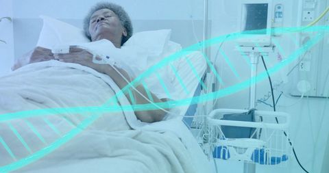 Patient Recovering with Technology in Hospital Room