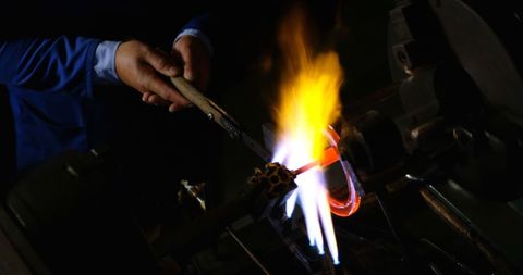 Skilled Craftsman Creates Glasswork in Blazing Heat - Download Free Stock Images Pikwizard.com