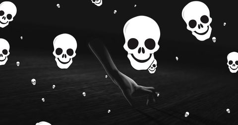 Spooky Skulls and Creepy Hand for Halloween Fright - Download Free Stock Images Pikwizard.com