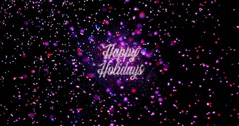 Happy Holidays Greeting with Glitter and Confetti