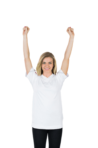 transparent woman cheering in white jersey celebrating victory - Download Free Stock Videos Pikwizard.com