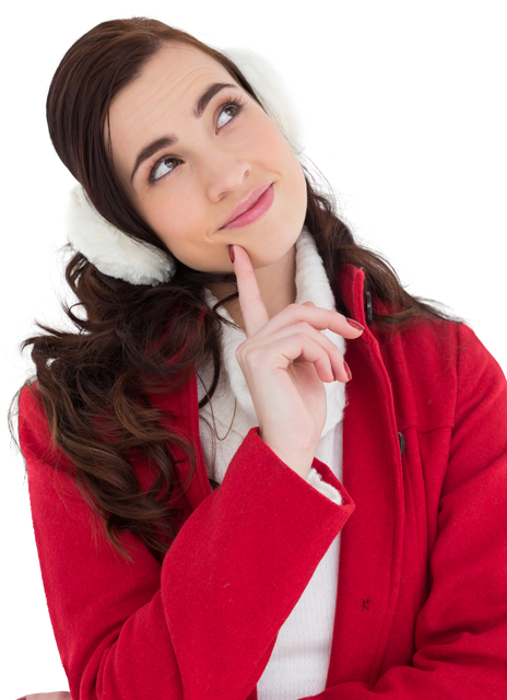 Smiling Brunette Woman in Winter Wear Transparent Background - Download Free Stock Videos Pikwizard.com