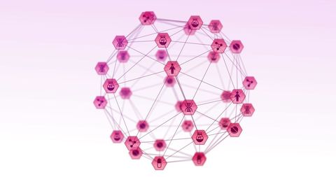 Global Blockchain Network with Technology Icons - Download Free Stock Images Pikwizard.com