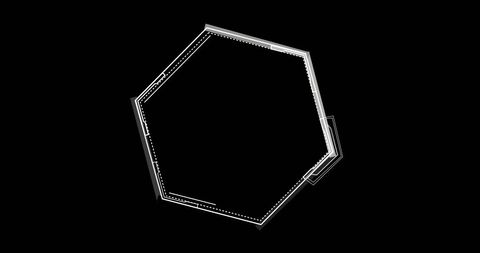 Abstract digital hexagon on black background