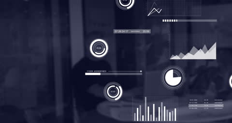 Futuristic Interface with Data Analytics over Business Background