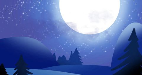 Silhouette of Santa's Sleigh under Full Moon - Download Free Stock Images Pikwizard.com