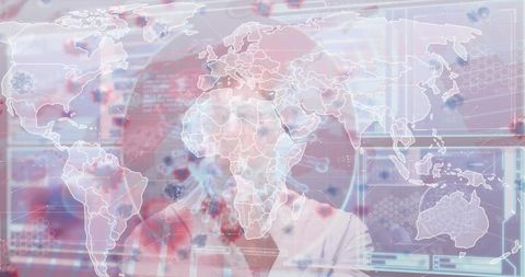 Businessman Analyzing Global Data with Digital Map Interface - Download Free Stock Images Pikwizard.com