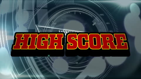 Futuristic High Score Celebration with Data Graphics