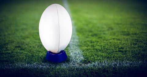 Rugby Ball on Grass with Dark Artistic Lighting - Download Free Stock Images Pikwizard.com