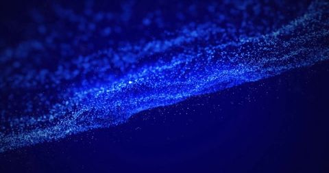 Glowing blue mesh of light spots on dark background