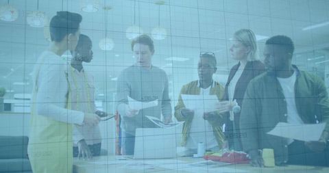 Dynamic Team Collaboration in Modern Open-Plan Office