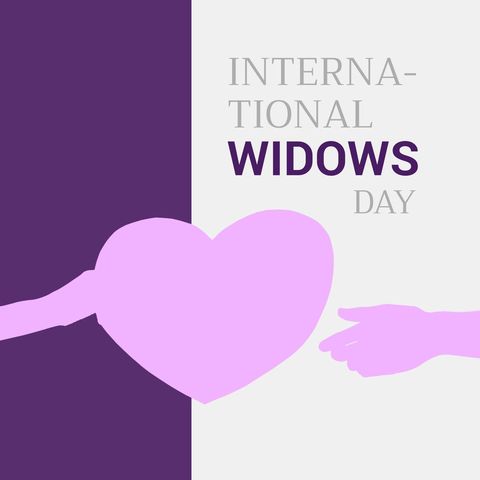Abstract design for international widows day with heart symbol