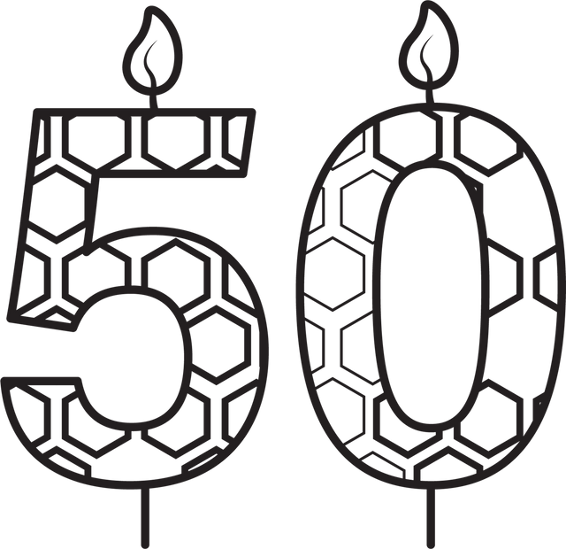 50th Birthday Candle with Patterns, Vector on Transparent Background - Download Free Stock Videos Pikwizard.com