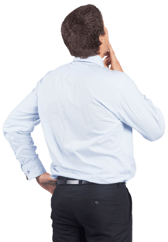 transparent businessman touching chin deep in thought - Download Free Stock Videos Pikwizard.com