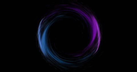 Glowing Purple and Blue Light Circle on Black Background