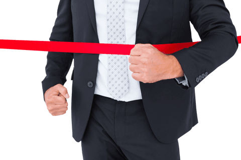 transparent businessman victory crossing finish line red band - Download Free Stock Videos Pikwizard.com