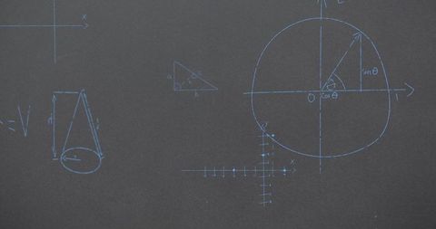 Abstract Technical Background with Geometric Diagrams on Chalkboard - Download Free Stock Images Pikwizard.com