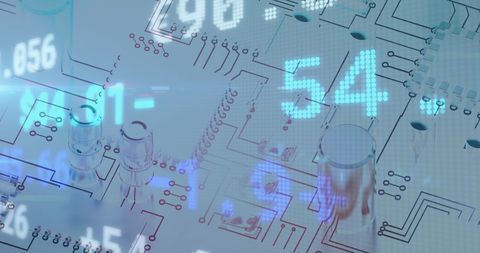 Stock Market Data Overlay on Microprocessor Circuitry - Download Free Stock Images Pikwizard.com