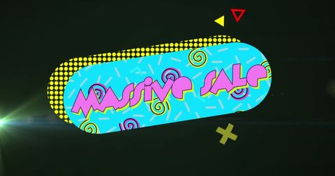 Vibrant Neon Style Retro Sale Banner - Download Free Stock Images Pikwizard.com
